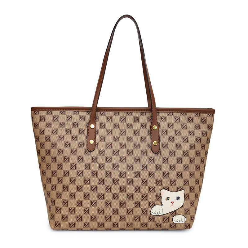 Contrasting color shopping bag portable tote bag