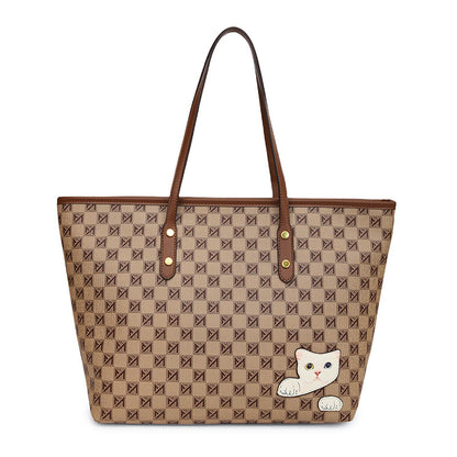 Contrasting color shopping bag portable tote bag