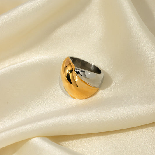 Simple gold and silver ring