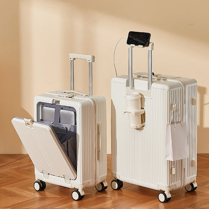Front opening multi-function suitcase