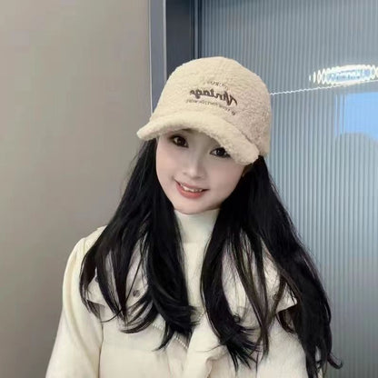 Fleece Letter Winter Baseball Cap