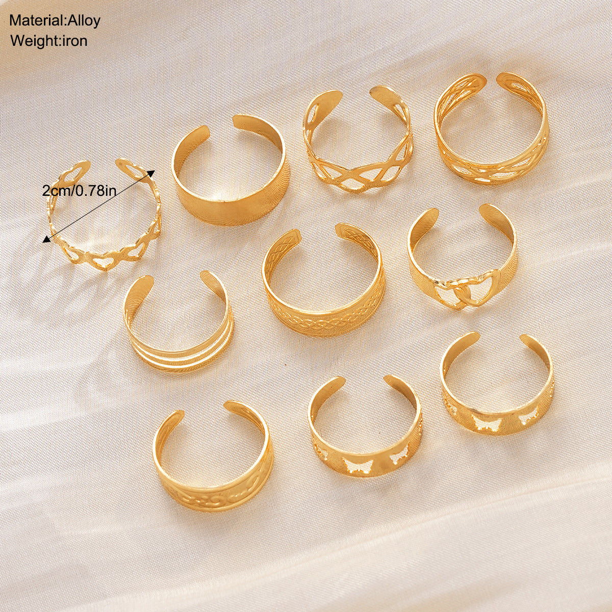 10-Piece Butterfly & Heart Anklet Set