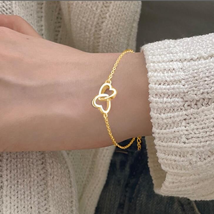 Interlocking Double Heart Bracelet