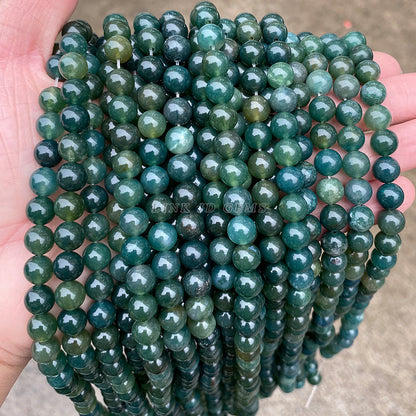 5A natural agate loose beads green agate bracelet round beads