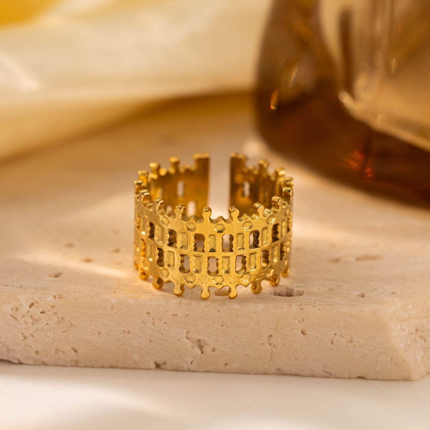 18K Gold Hollow Titanium Steel Ring