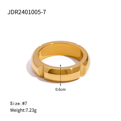 18k gold stainless steel simple ring