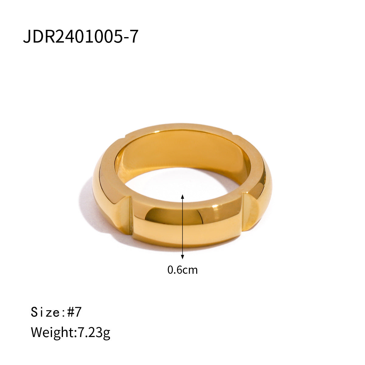 18k gold stainless steel simple ring