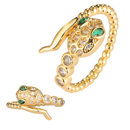 Butterfly Mermaid Tail Snake Copper Zircon Ring