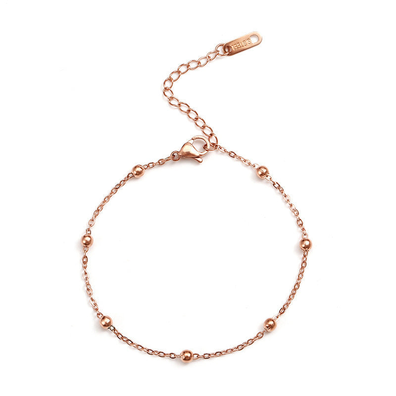 18K rose gold bead bracelet