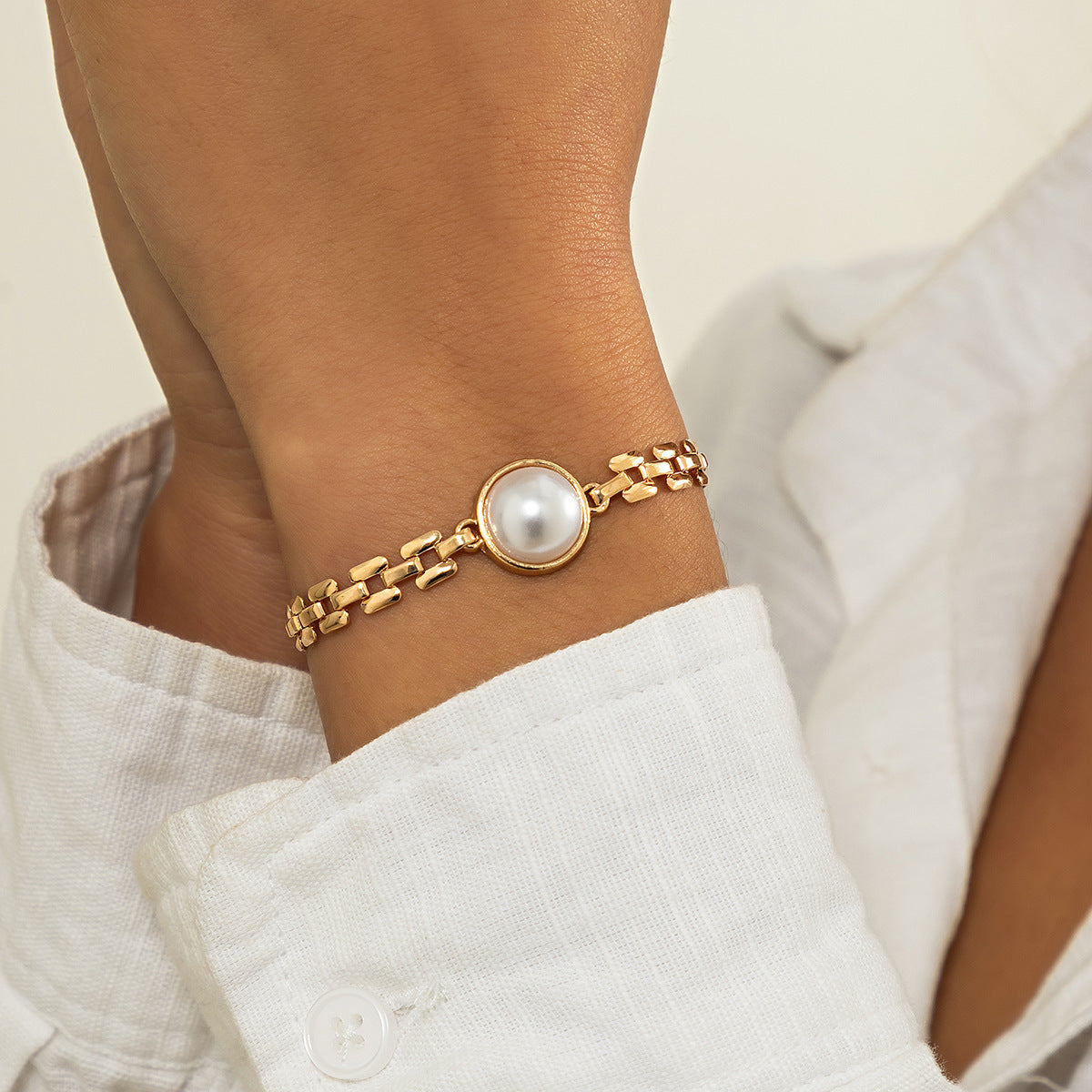 Temperament three-row watch chain necklace