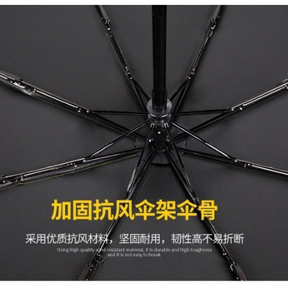 Bear Design Automatic Umbrella 3-Fold Black Coated Umbrella
