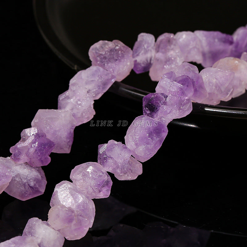 Amethyst flower irregular rough stone porous loose beads