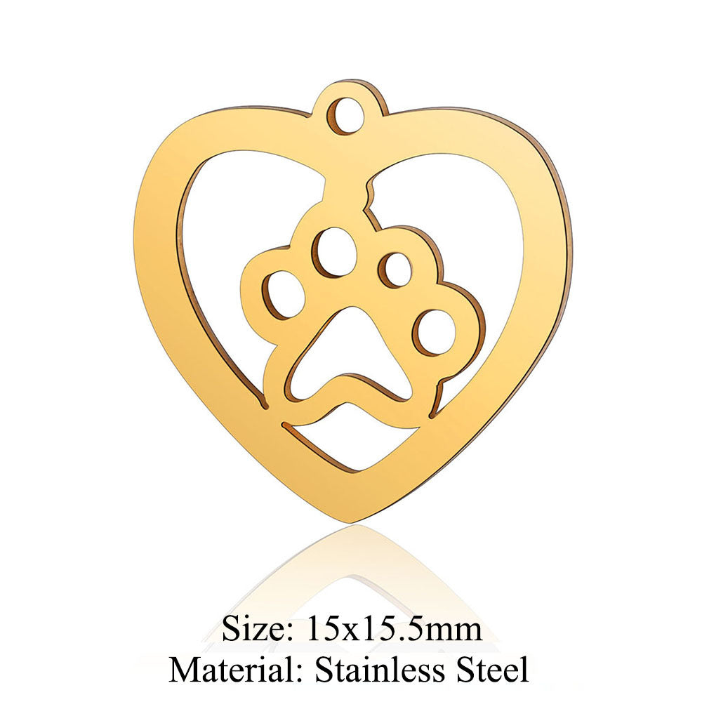 5 pcs/bag peach heart love titanium steel pendant accessories