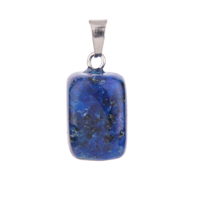 Crystal amorphous semi-precious stone cube pendant