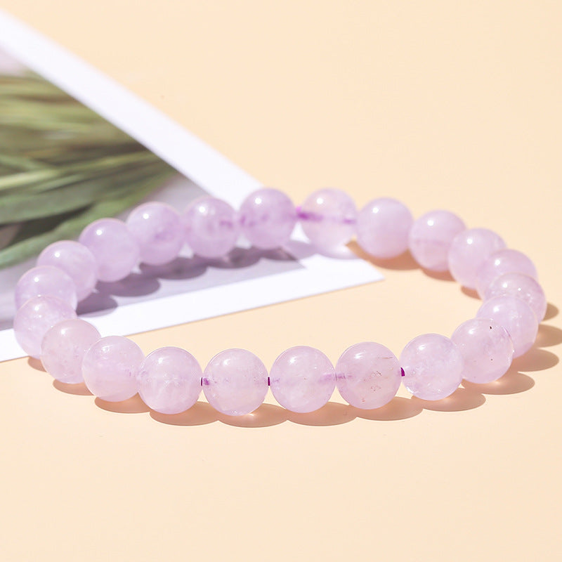 7A Natural Ice Transparent Purple Jade Bracelet
