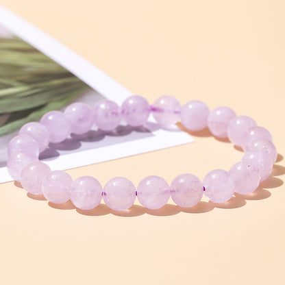 7A Natural Ice Transparent Purple Jade Bracelet
