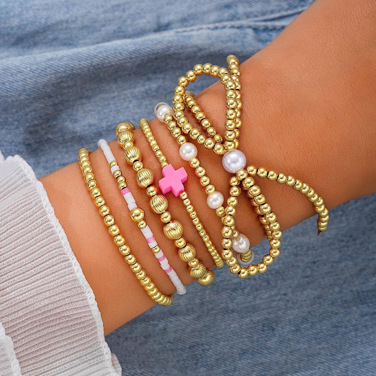 Beaded Cross Bracelet Set