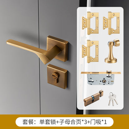 French brass door handle