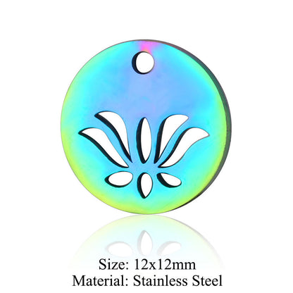 5 pcs/coated colorful dream catcher titanium steel pendant