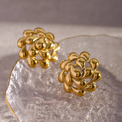 Rotating Teardrop Flower Earrings