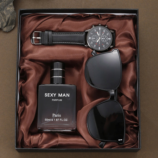 Belt watch perfume sunglasses gift box
