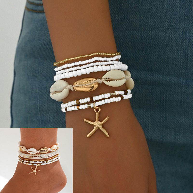 Bohemian Shell Starfish Bracelet Set