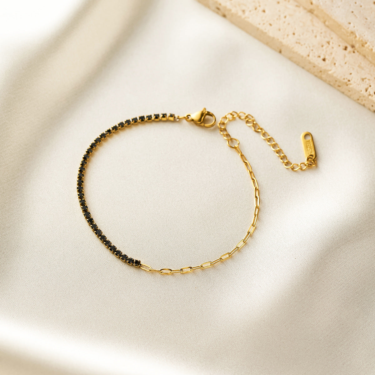 18K Gold Plated Zircon Cross Bracelet