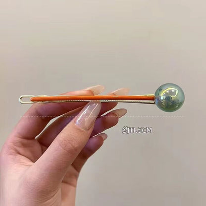 Round ball one-word clip lollipop hairpin