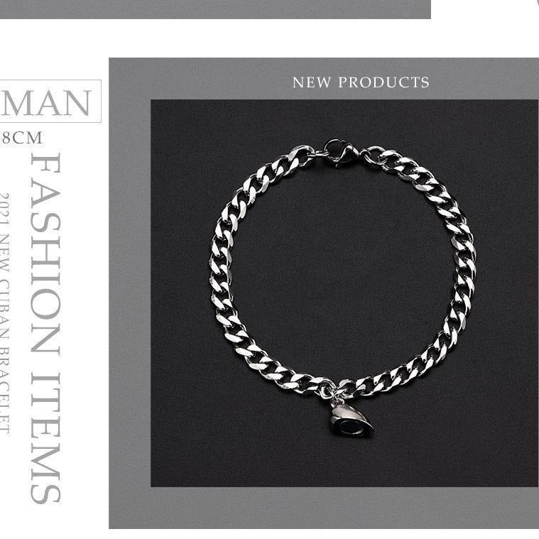 Heart-to-heart magnet couple bracelet