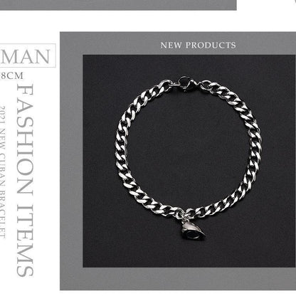 Heart-to-heart magnet couple bracelet