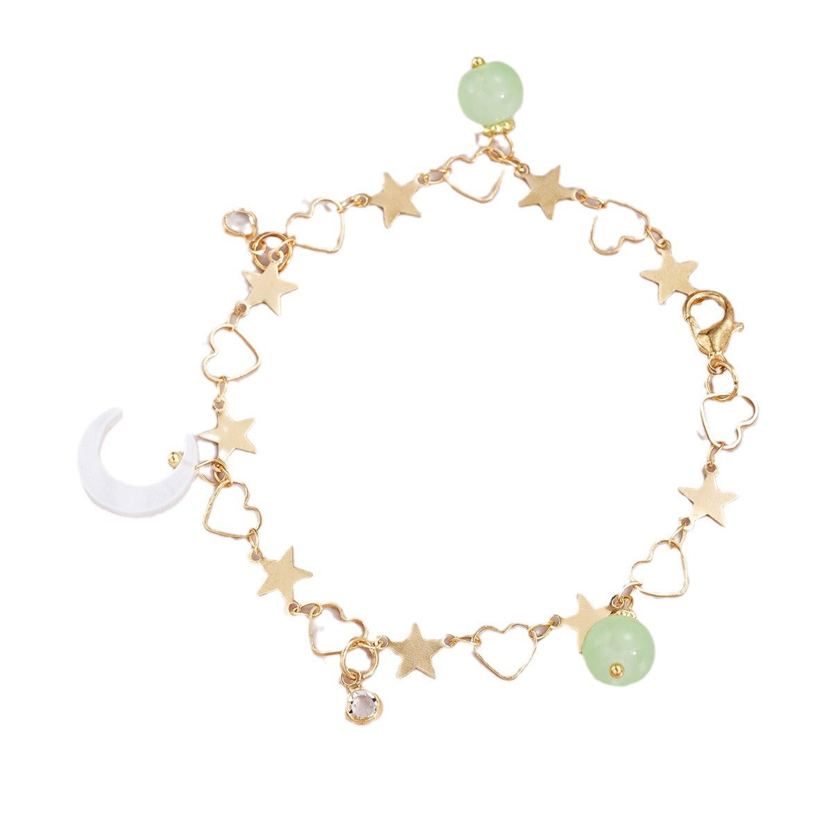 Crescent love heart bracelet for women