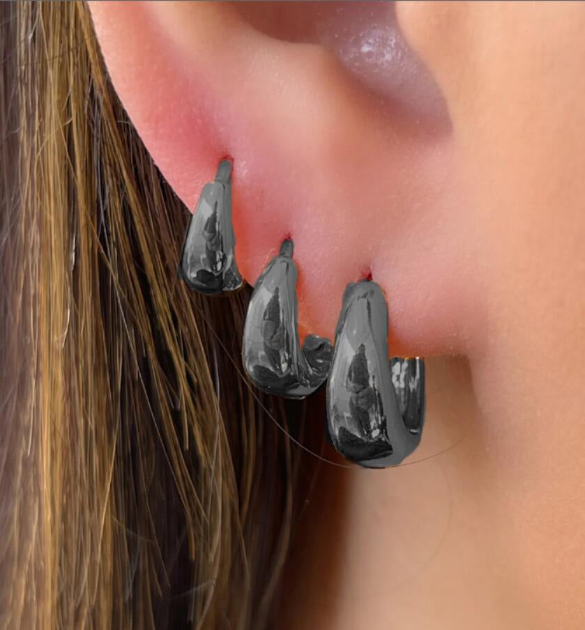 Punk Metal Hoop Earrings