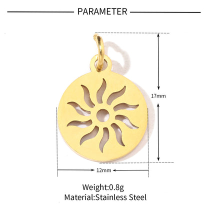 20 pcs/pack dog's paw flower sun titanium steel DIY pendant