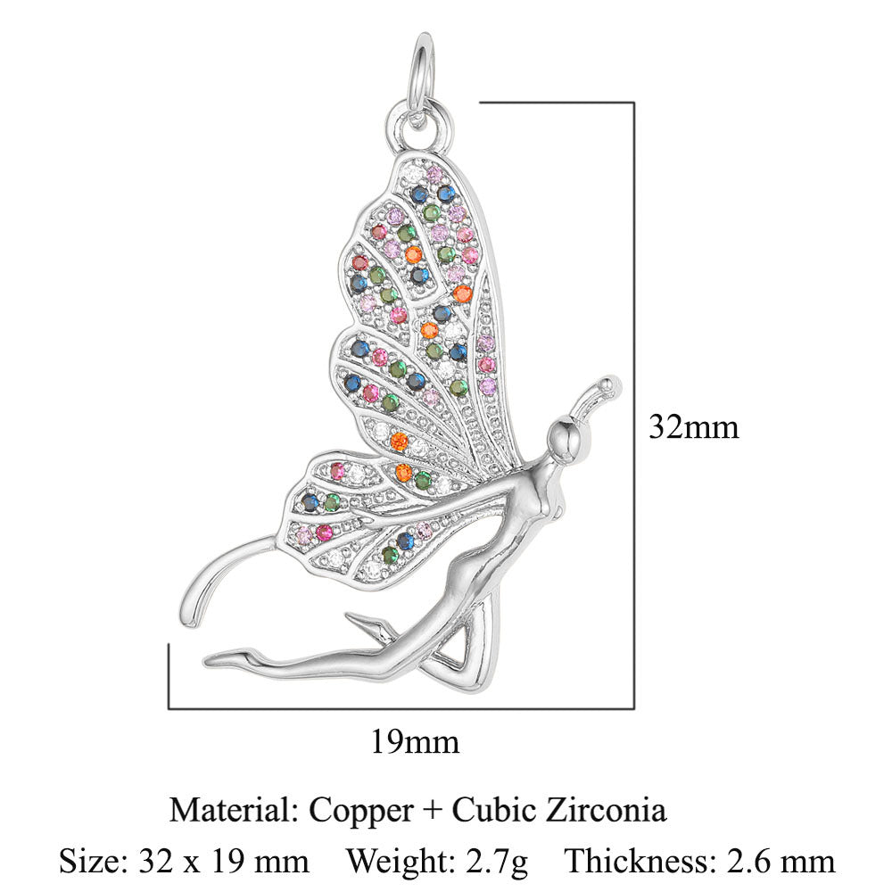Copper Zircon Cross Virgin Necklace Pendant