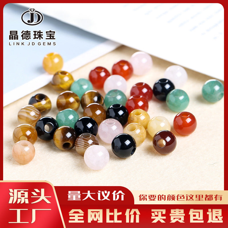 agate large hole beads DIY necklace positioning beads