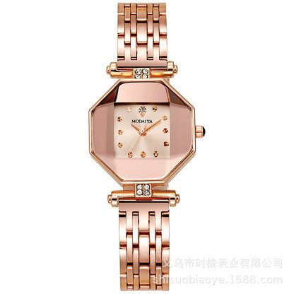 Reloj de cuarzo de moda para mujer en color verde pavo real 