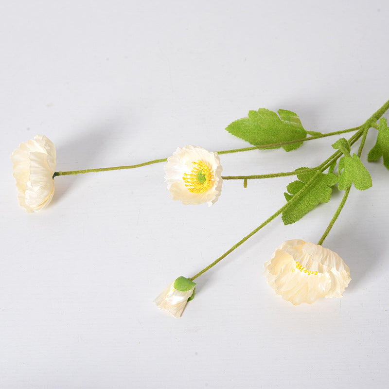 4 artificial poppy flowers