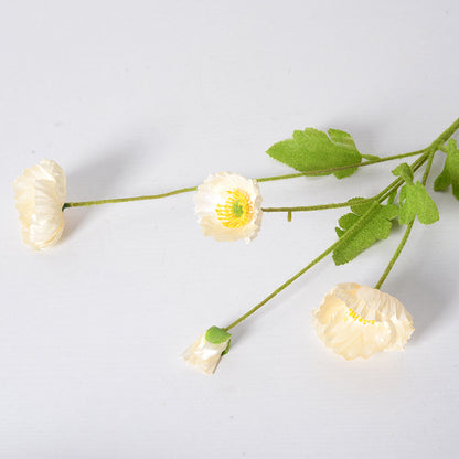 4 artificial poppy flowers