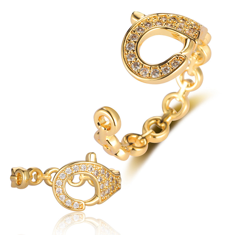 Cross eye zircon ring