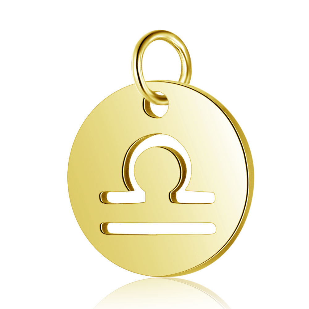 5 pcs/titanium steel twelve constellation jewelry pendant.