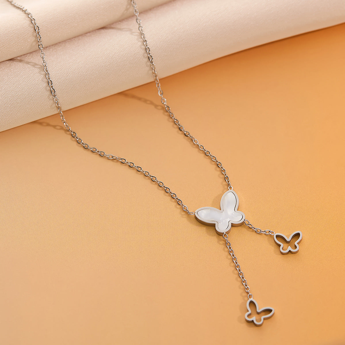 Titanium Steel Butterfly Minimalist Necklace (Wholesale)