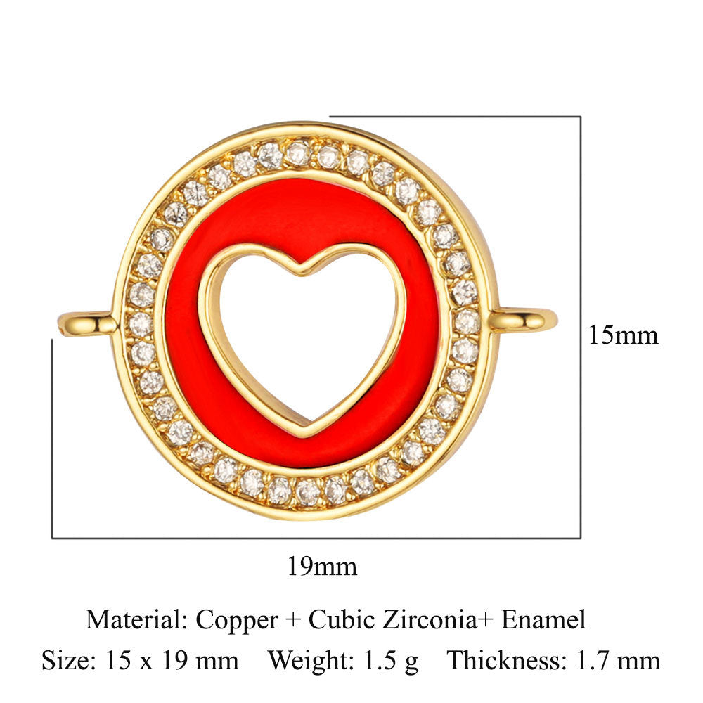 Copper zircon DIY jewelry accessories dripping love