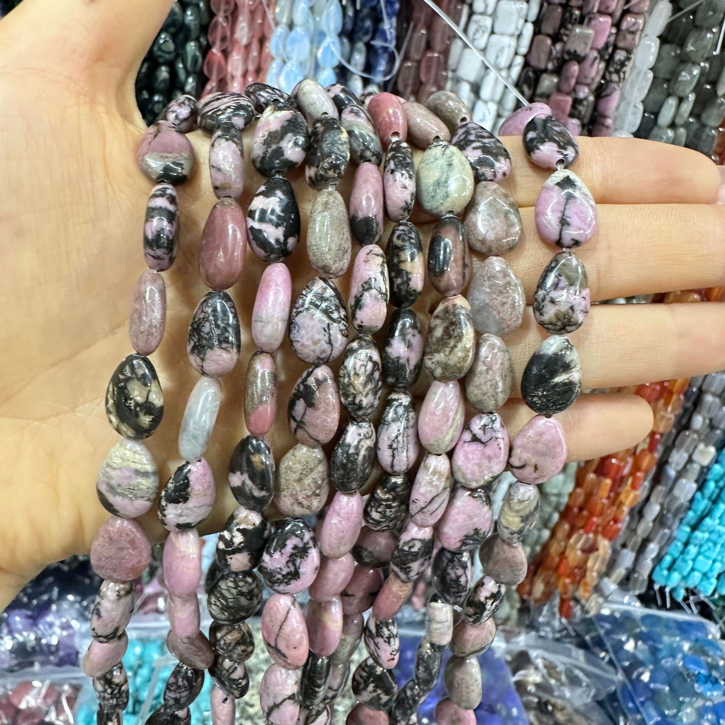 Crystal flat water drop 10*14MM 28pcs heterosexual loose beads