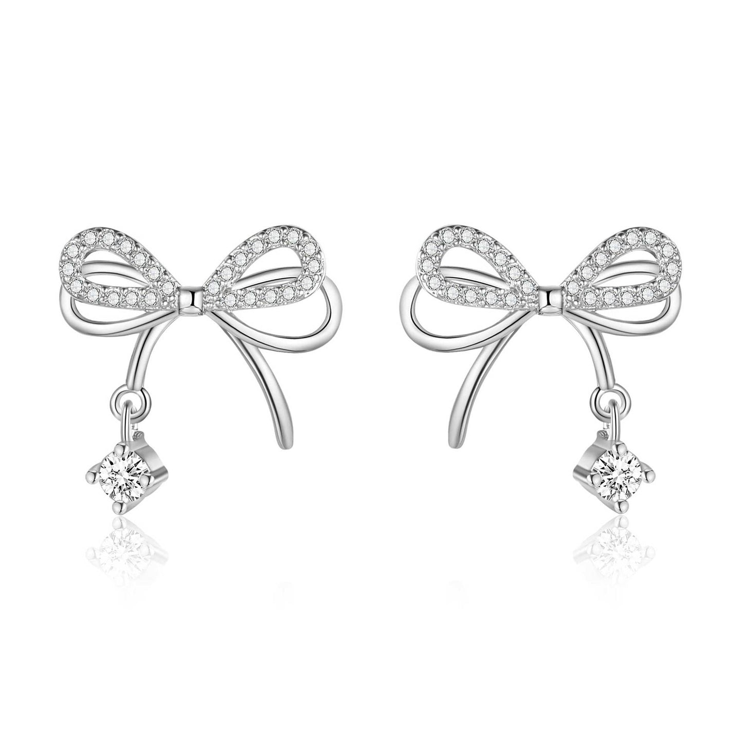 Copper inlaid 5A zircon butterfly dream stud earrings