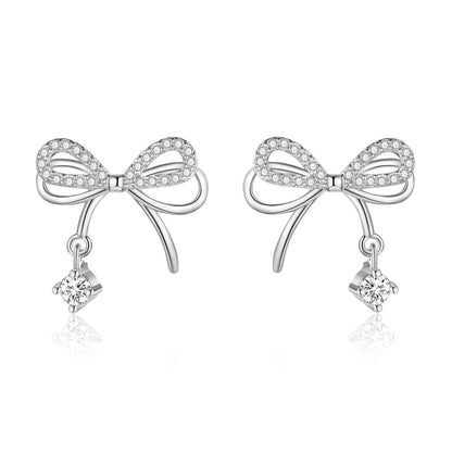 Copper inlaid 5A zircon butterfly dream stud earrings