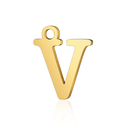 5 pcs/bag letter titanium steel letter pendant