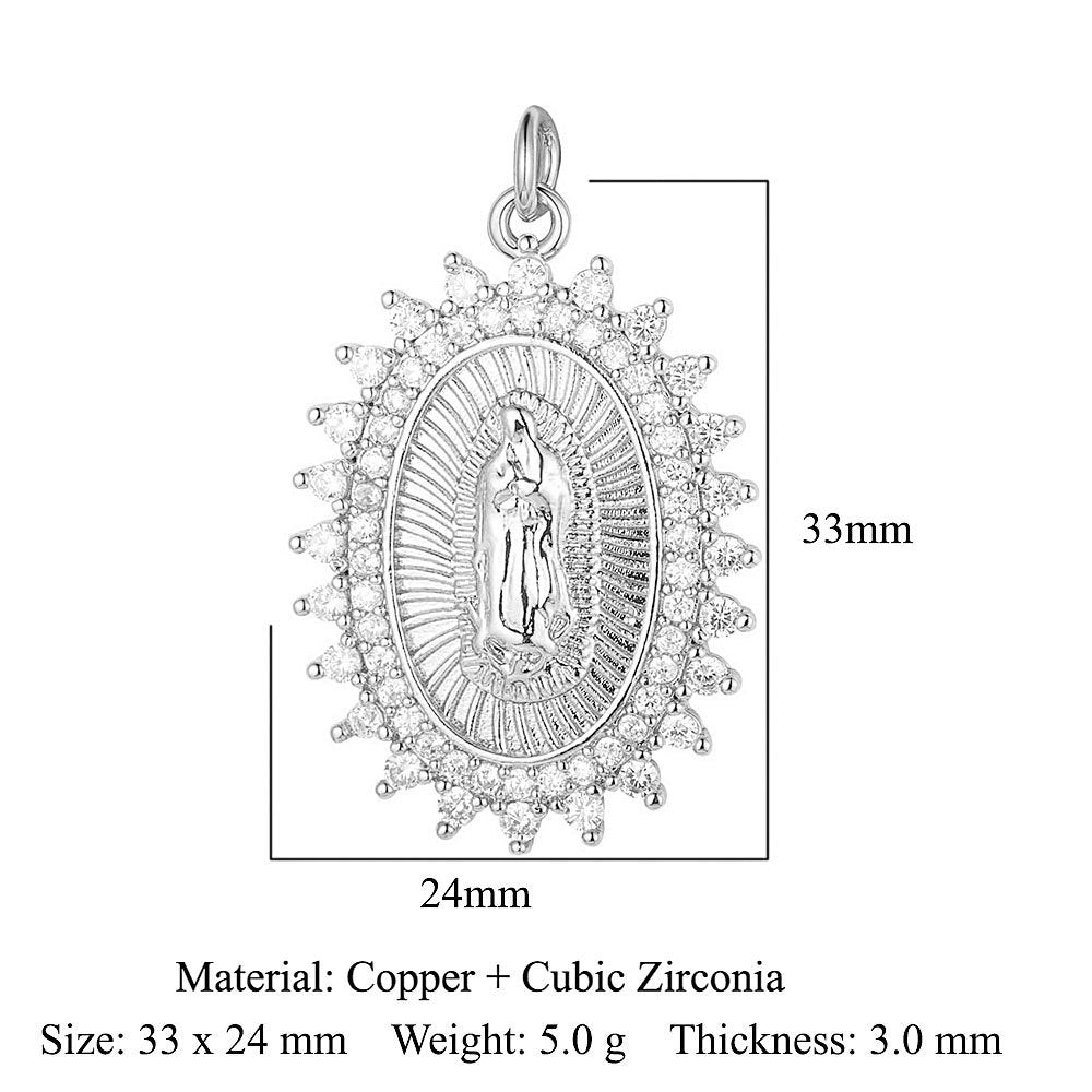 Colgante de cobre y circonita con ángel virgen 