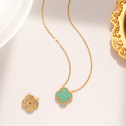 Elegante pulsera de trébol de cuatro hojas, diamantes de imitación, dos estilos 