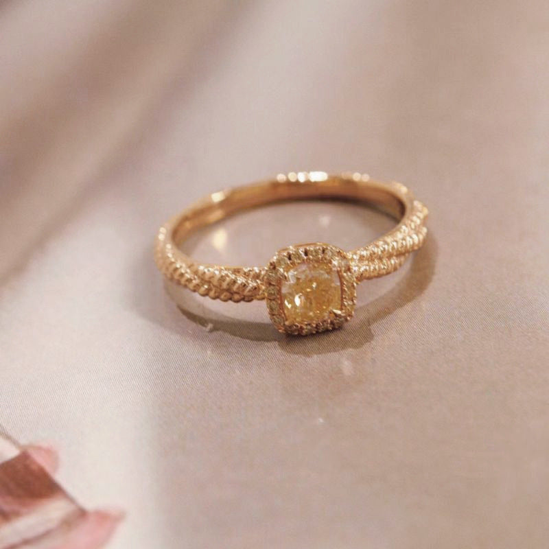 Adjustable Copper Sugar-Cube Princess Ring – Simple Inlay