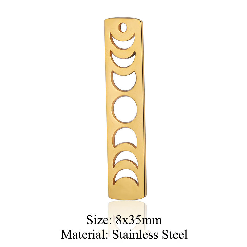 Colgante de acero de titanio con forma geométrica, 5 unidades por bolsa 